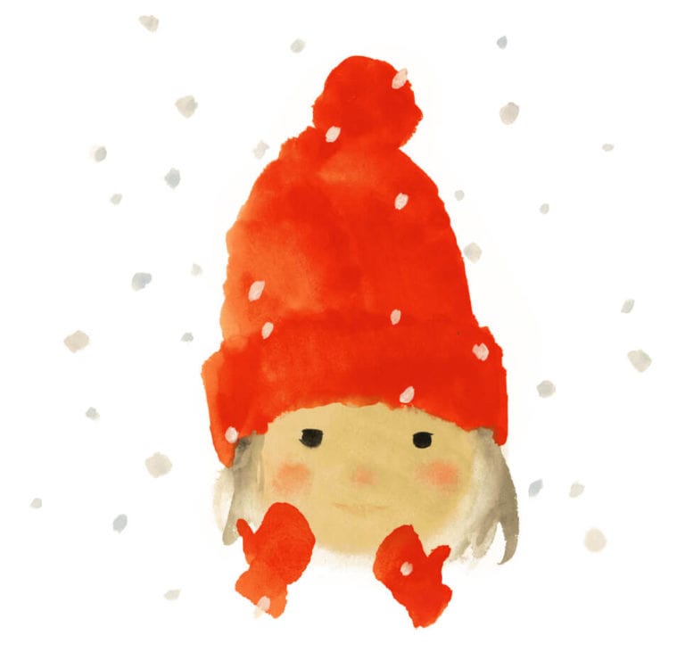 Chihiro Iwasaki, The Girl Wearing a Red Woolen Cap from Yuki no Hi no Tanjobi (Snowy Birthday) Shiko-sha, 1972