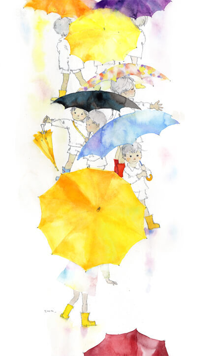 Тихиро Ивасаки. «Зонтики и детки», 1969 год