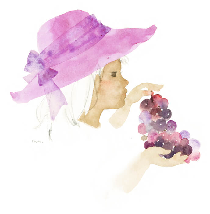 岩崎知弘《拿著葡萄的少女》1973年