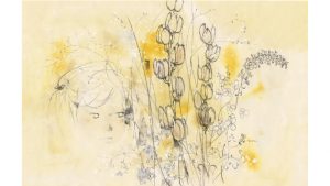 いわさきちひろ　枯れ草と少女　1970年