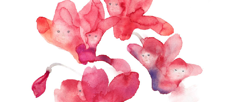 シクラメンの花のなかの子どもたち　1973年