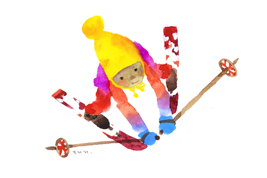 ちひろとスキー - いわさきちひろ記念事業団 公式サイト ちひろとスキー - いわさきちひろ記念事業団 公式サイト