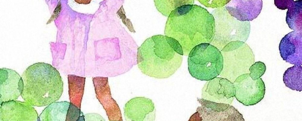 いわさきちひろ　ぶどうとふたりの子ども　1964年頃