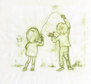 いわさきちひろ　落がきをする子ども　『となりにきたこ』（至光社）より　1970年