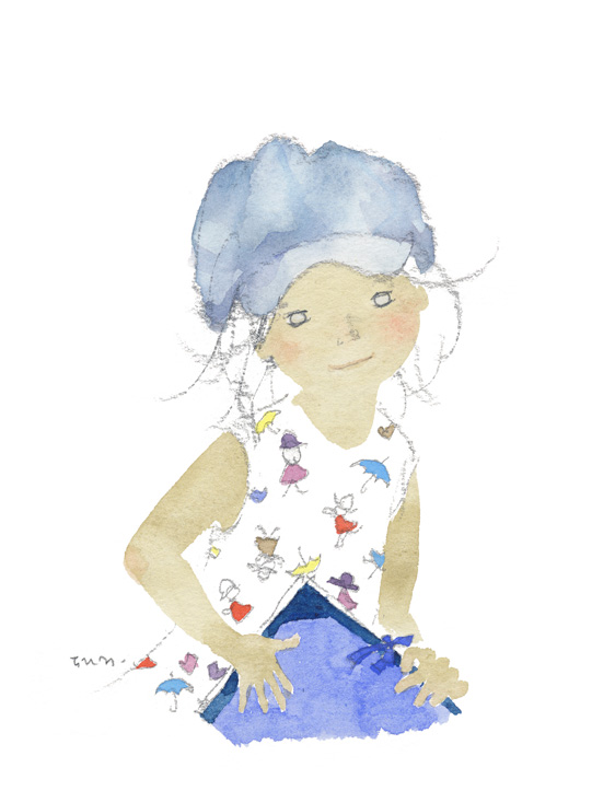 いわさきちひろ 2019年イヤーズプレート スケッチブックを持つ青い帽子の少女 653c0925c3122e28a55a070116d4c9