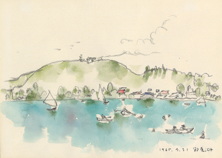 ちひろが旅先で描いたスケッチ－野尻湖 ｜世界初の絵本美術館｜安曇野