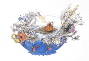 図１ 　ヤナ・キセロヴァー＝シテコヴァー（スロヴァキア）『おやゆびひめ』より　2001年