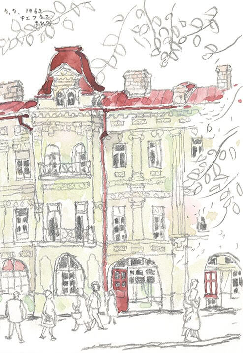 いわさきちひろ　キエフの町　1963年7月7日