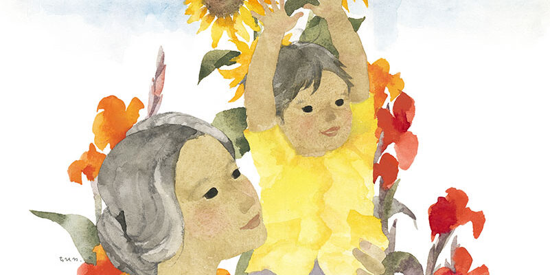 いわさきちひろ　夏の母と子　1960年代前半