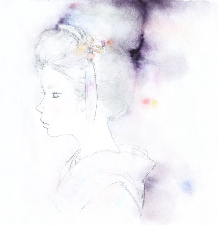 いわさきちひろ　美登利　『たけくらべ』（童心社）より　1971年