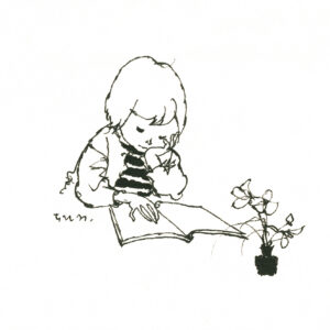 いわさきちひろ　本を読む少女　1965年