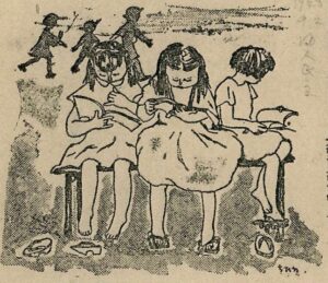 窓の下の子ども　「婦人民主新聞」より　1948年