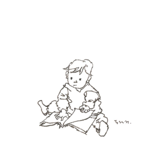 いわさきちひろ　絵本をめくるあかちゃん　1965年