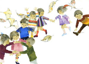 いわさきちひろ　「ロンドン橋がおちる」　1966年