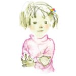 いわさきちひろ　ピンクのセーターを着た少女　1970年