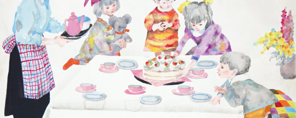 図１ 　堀文子　「おたんじょうび」 絵雑誌「キンダーブック」（フレーベル館）　１９５６年