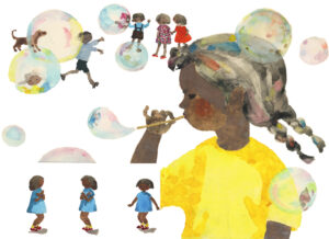 いわさきちひろ　しゃぼんだま　1954年