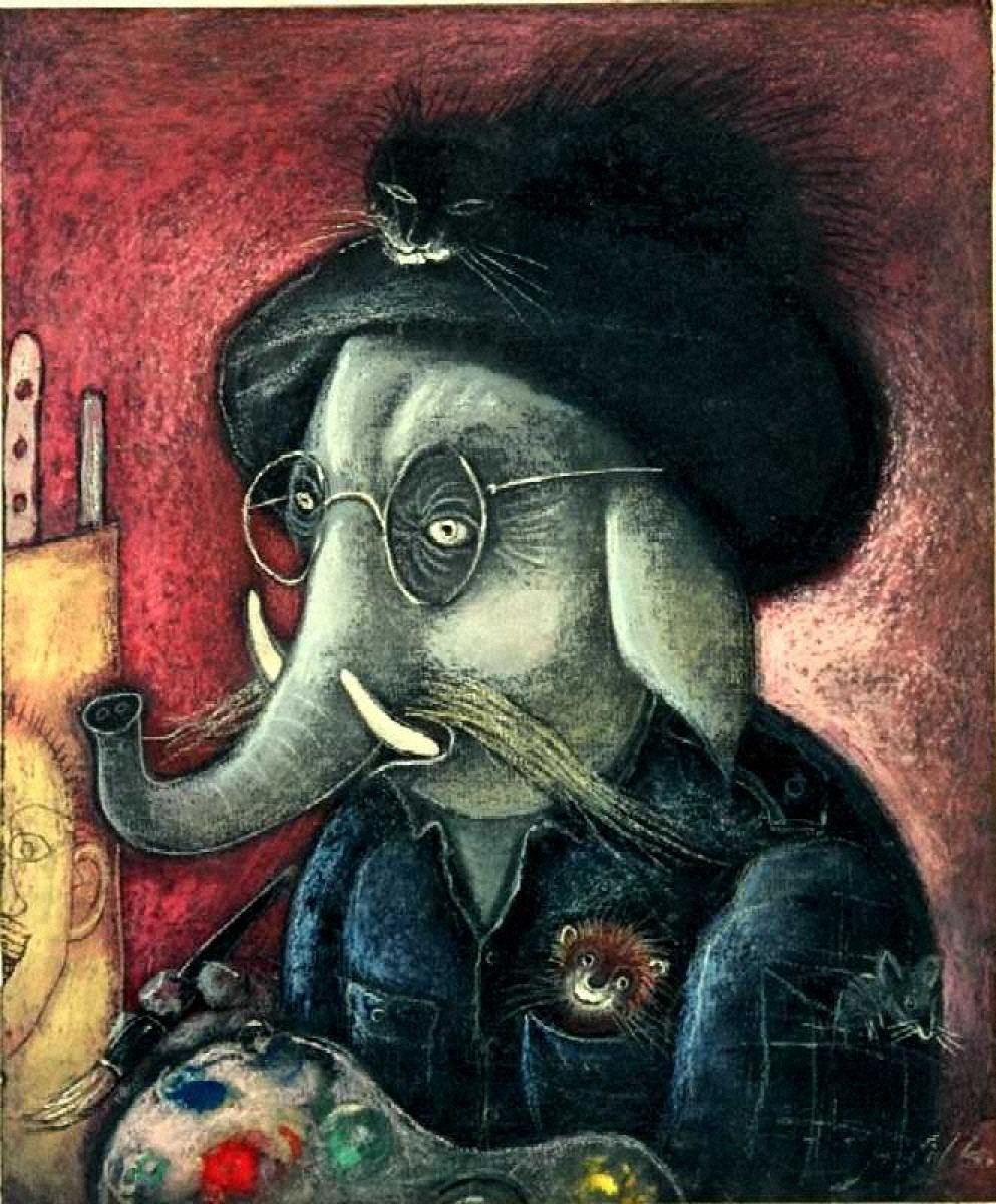 ユゼフ・ヴィルコン　画家の自画像　1993年