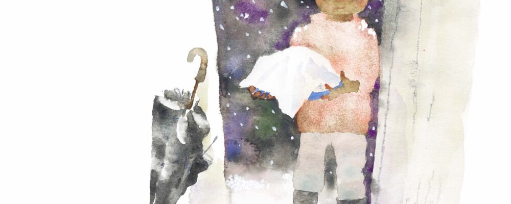 いわさきちひろ　戸口に立つおにた『おにたのぼうし』（ポプラ社）より　1969年