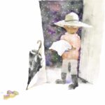 いわさきちひろ　戸口に立つおにた『おにたのぼうし』（ポプラ社）より　1969年