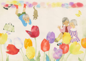 作品：いわさきちひろ　「ちゅーりっぷ」　19６1年頃