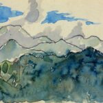 いわさきちひろ　神戸原より有明山をのぞむ　1951年