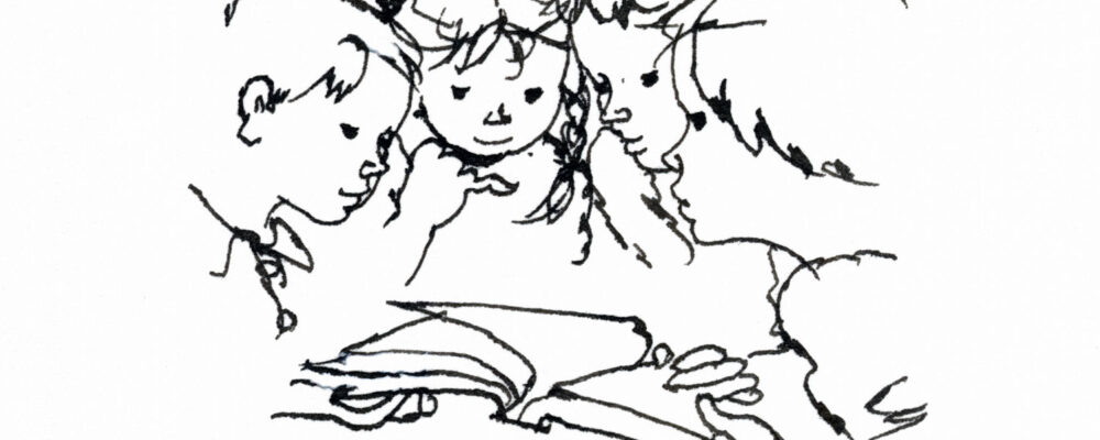 いわさきちひろ　絵本を見る子どもたち 『育児の百科』（岩波書店）より　1967年